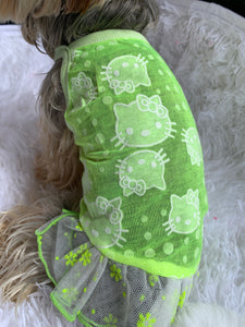 Neon Keylime kitty Dress